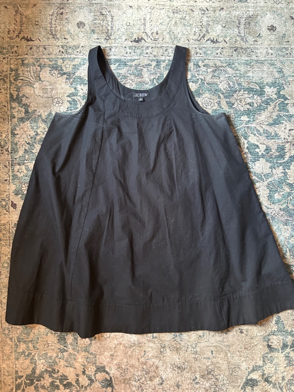 J. Crew Black Sleeveless Swing Poplin Dress